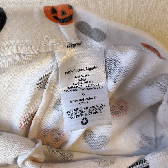 Celebrate! Sleepwear Boy 6 White Graphic Print Pumpkin Cat Pajama Pants Contrast - Picture 5 of 6
